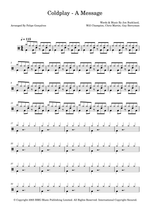 A Message - Coldplay drum sheet music