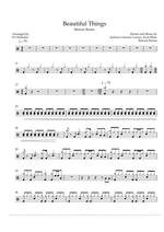 Beautiful Things - Benson Boone drum sheet music