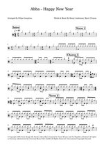 Happy New Year - ABBA drum sheet music