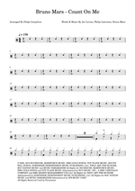 Count on Me - Bruno Mars drum sheet music