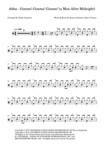 Gimme! Gimme! Gimme! (A Man After Midnight) - ABBA drum sheet music