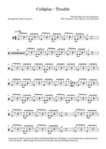 Trouble - Coldplay drum sheet music