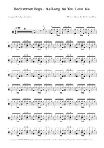 As Long As You Love Me - Backstreet Boys drum sheet music