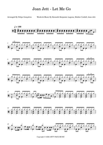 Let Me Go - Joan Jett drum sheet music