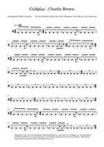 Charlie Brown - Coldplay drum sheet music