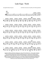 Teeth - Lady Gaga drum sheet music