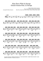 Gimme Gimme (feat. 21 Savage) - Katy Perry drum sheet music