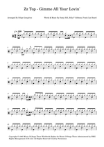 Gimme All Your Lovin' - ZZ Top drum sheet music