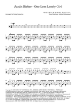 One Less Lonely Girl - Justin Bieber drum sheet music