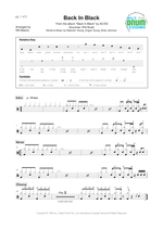 Back in Black - AC/DC drum sheet music