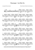Let Her Go - Passenger drum sheet music
