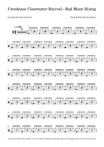 Bad Moon Rising - Creedence Clearwater Revival drum sheet music