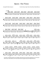 One Vision - Queen drum sheet music