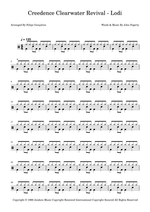 Lodi - Creedence Clearwater Revival drum sheet music