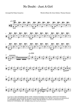 Just a Girl - No Doubt drum sheet music