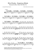 Suspicious Minds - Elvis Presley drum sheet music