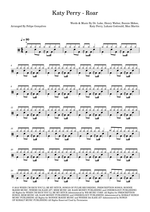 Roar - Katy Perry drum sheet music