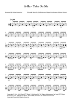 Take on Me - A Ha drum sheet music