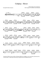 Shiver - Coldplay drum sheet music