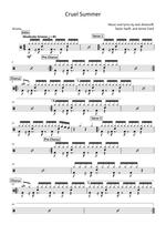 Cruel Summer - Taylor Swift drum sheet music