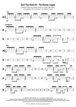 Don't You Want Me - The Human League drum sheet music