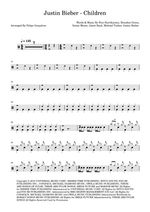 Children - Justin Bieber drum sheet music