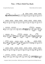 I Won't Hold You Back - Toto drum sheet music