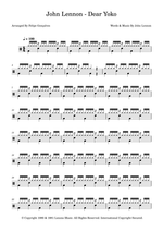 Dear Yoko - John Lennon drum sheet music