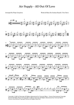 All Out of Love - Air Supply drum sheet music