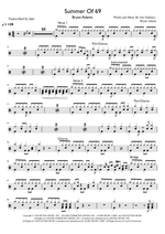Summer of '69 - Bryan Adams drum sheet music