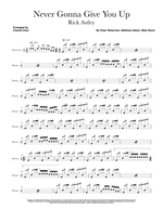 Never Gonna Give You Up - Rick Astley drum sheet music