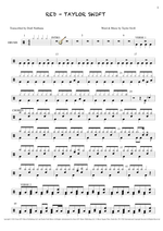 Red - Taylor Swift drum sheet music