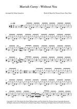 Without You - Mariah Carey drum sheet music