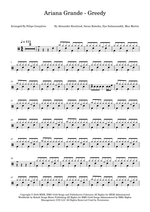 Greedy - Ariana Grande drum sheet music
