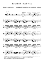 Blank Space - Taylor Swift drum sheet music