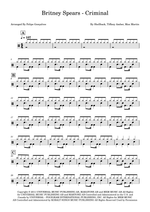 Criminal - Britney Spears drum sheet music