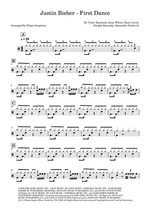 First Dance (feat. Usher) - Justin Bieber drum sheet music