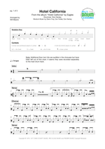 Hotel California - Eagles drum sheet music