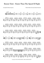 Faster Than the Speed of Night - Bonnie Tyler drum sheet music