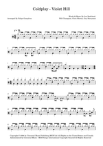 Violet Hill - Coldplay drum sheet music