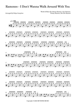 I Don't Wanna Walk Around with You - Ramones drum sheet music