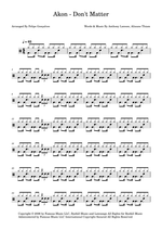 Don't Matter - Akon drum sheet music