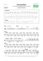 Fire and Rain - James Taylor drum sheet music