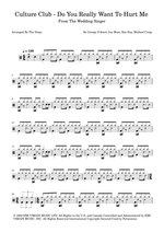 Do You Really Want to Hurt Me - Culture Club drum sheet music