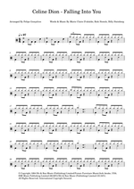 Falling Into You - Celine Dion drum sheet music