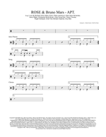 Apt. (feat. Bruno Mars) - Rosé (로제) drum sheet music