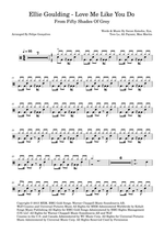 Love Me Like You Do - Ellie Goulding drum sheet music