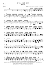 Don't Start Now - Dua Lipa drum sheet music