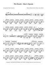Don't Speak - No Doubt drum sheet music