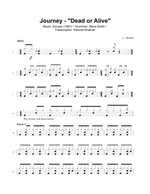 Dead or Alive - Journey drum sheet music